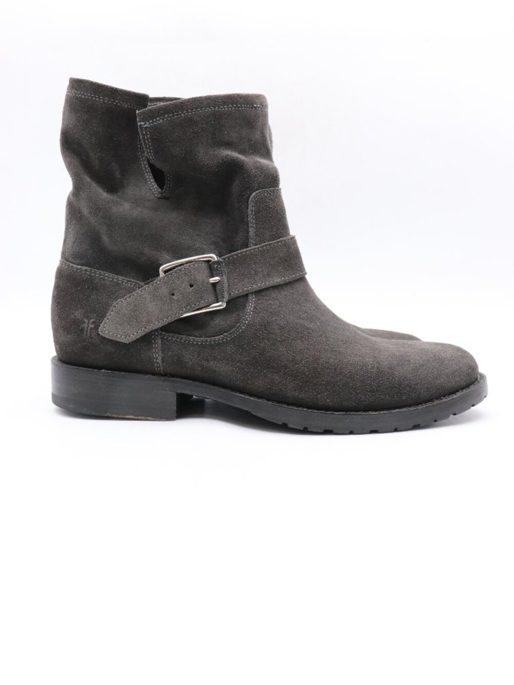 Frye Natalie Engineer Boot Women's Size 8 B Gray Suede Pull-On Ankle Boots